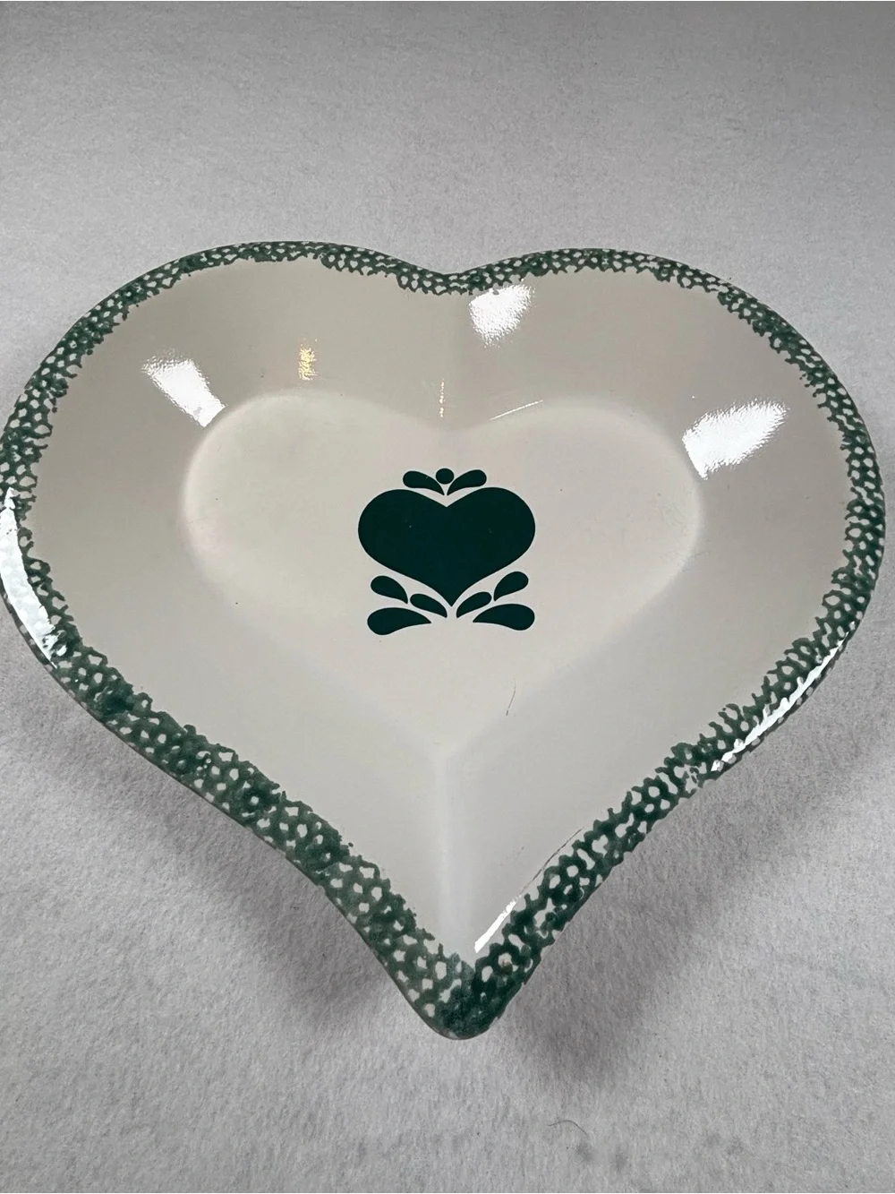 Heavy Heart-Shaped Stoneware Serving Bowl Platter | Primitive Country Farmhouse